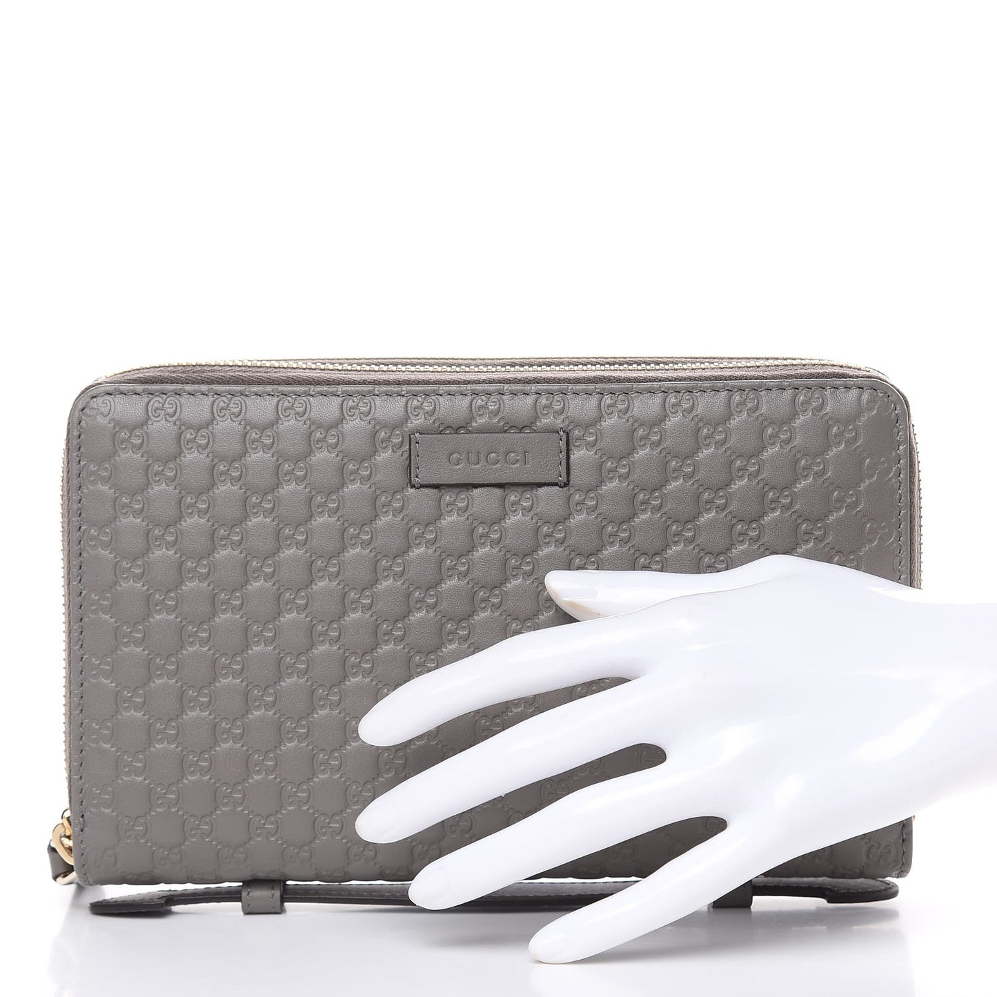 Soft Microguccissima Zip Around Top Handle Travel Wallet Loess
