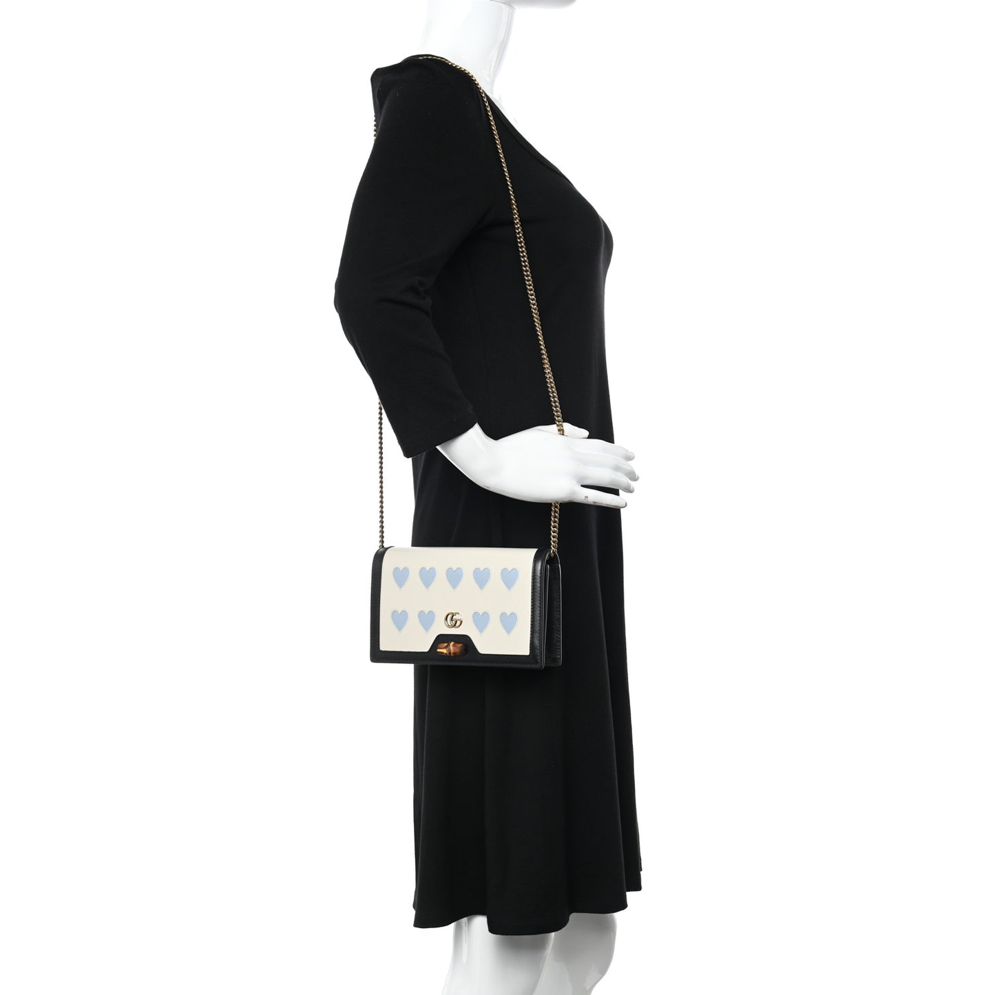 Calfskin Lovelight Mini Diana Chain Bag Mystic White Paradise Cloude