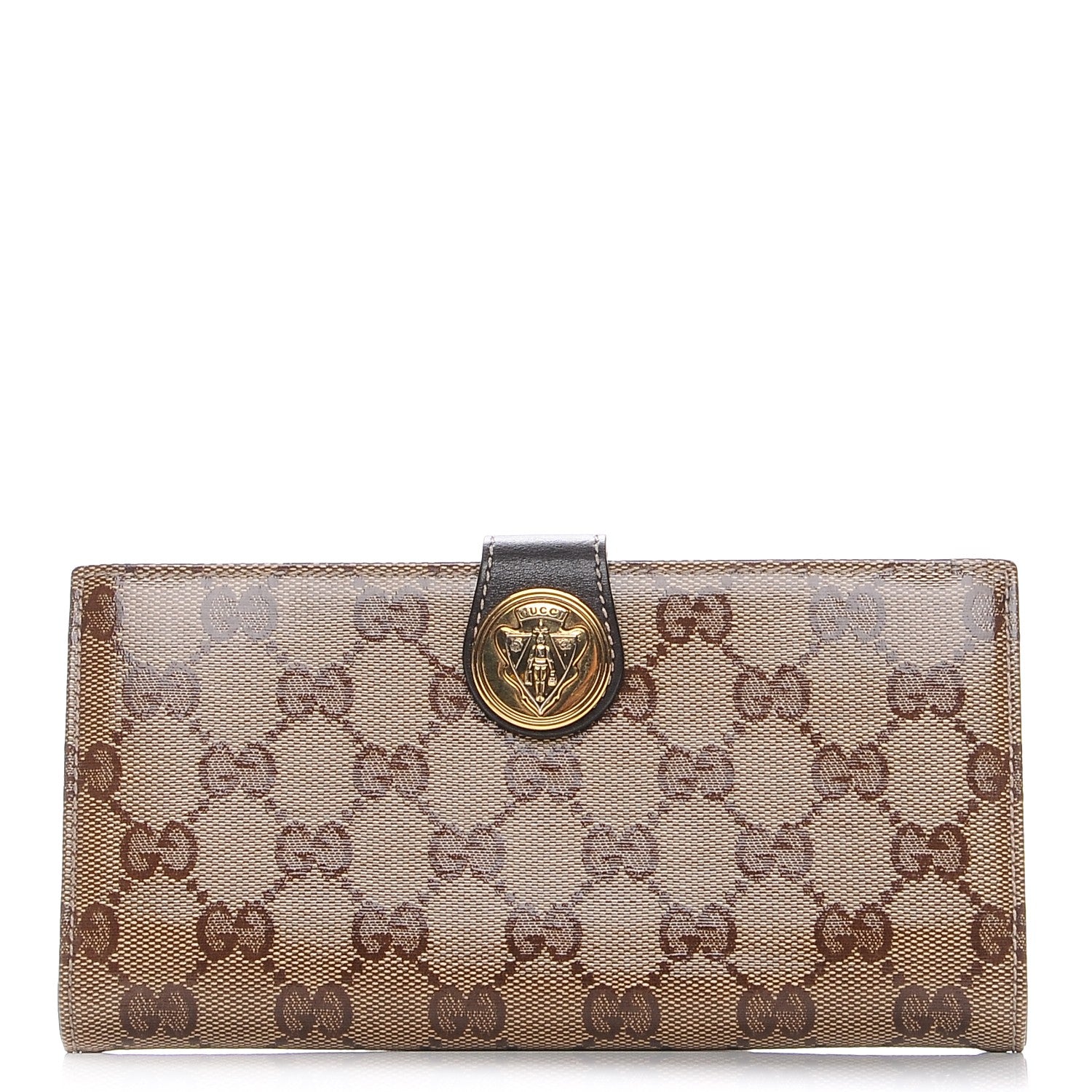 Gucci Crystal Monogram Hysteria Continental Wallet Brown 1 of 8