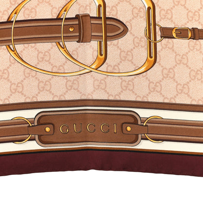 Gucci Silk Twill New Majo Square Scarf Sienna Pink 2 of 3