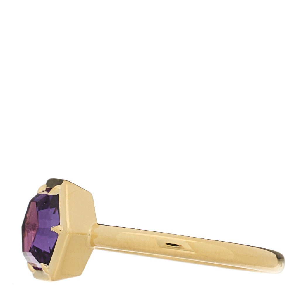 Tiffany 18K Yellow Gold Amethyst Small Paloma Picasso Studio Hexagon Ring 54 7 3 of 7