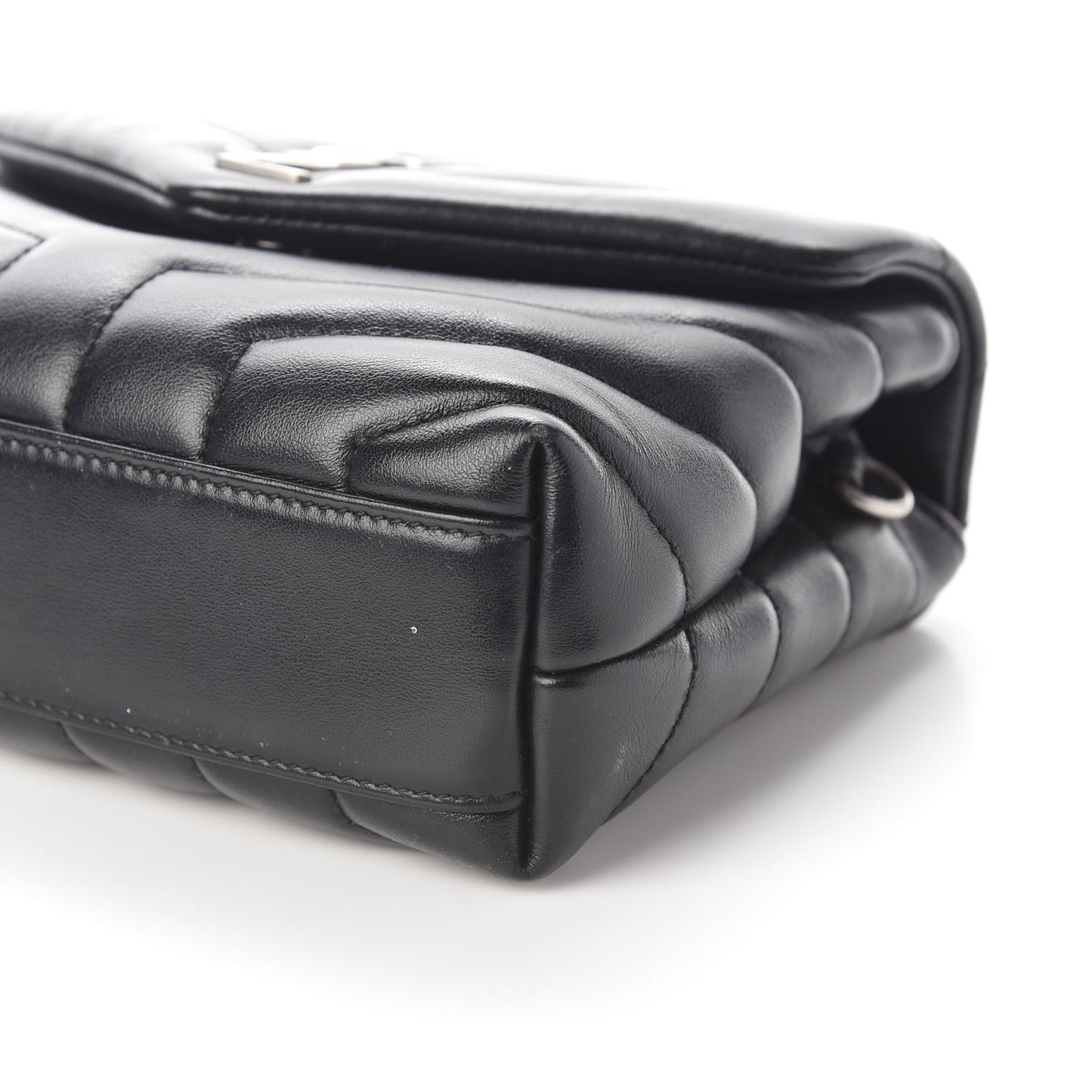 Calfskin Y Quilted Monogram Toy Loulou Crossbody Bag Black