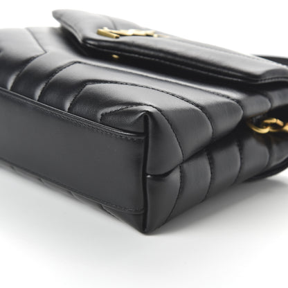 Saint Laurent Calfskin Y Quilted Monogram Toy Loulou Crossbody Bag Black 7 of 10
