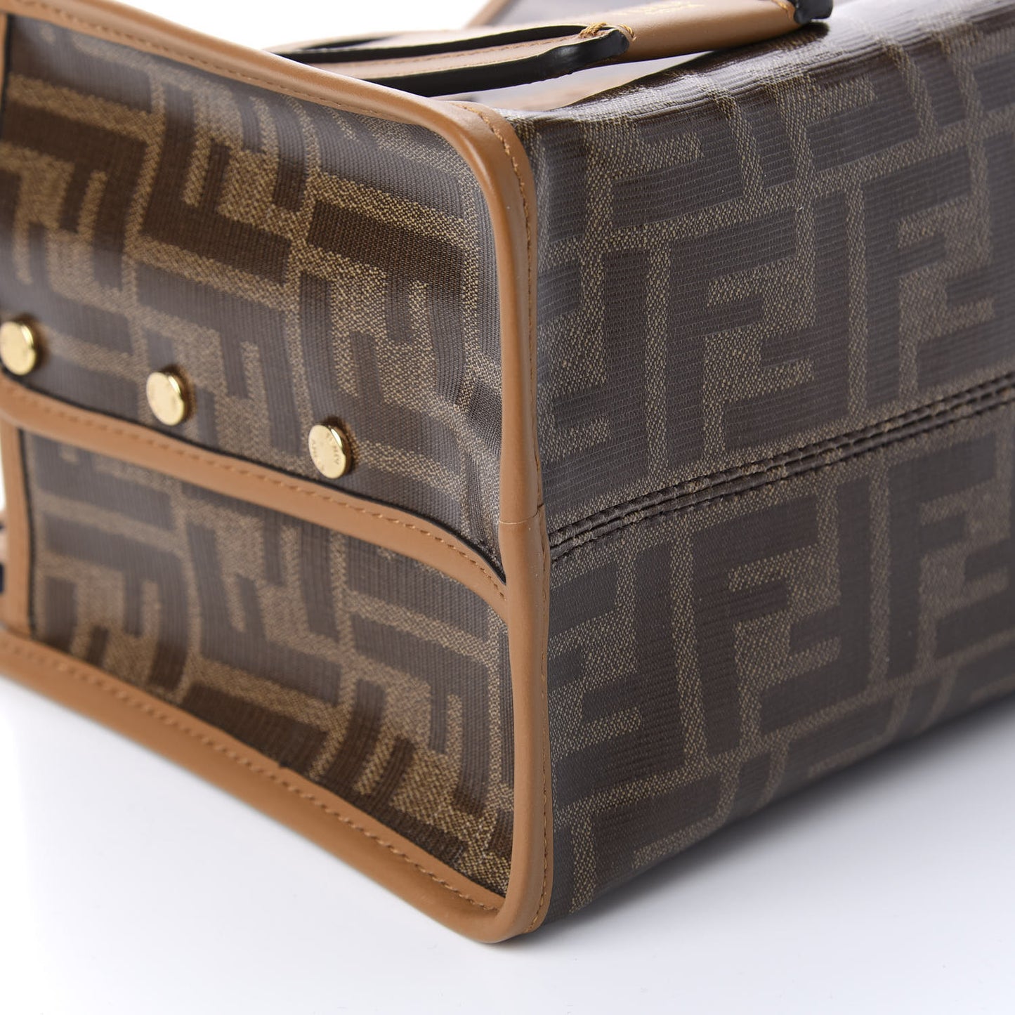 Glazed Fabric Vitello Century FF 1974 Stamp Patch Mini Peekaboo Defender Cover Mogano Panna Caramello