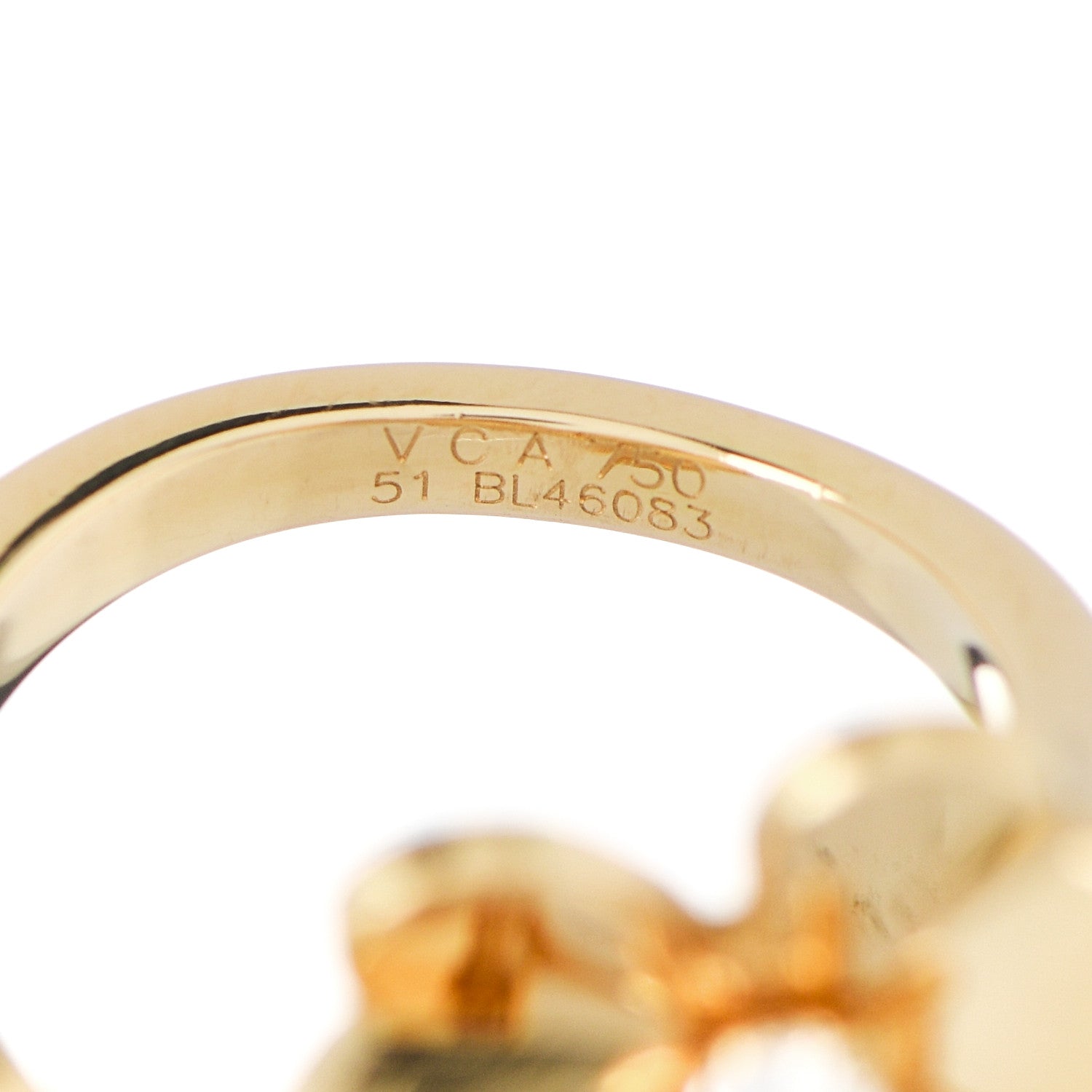 Van Cleef & Arpels 18K Yellow Gold Diamond Frivole Between The Finger Ring 51 5.75 5 of 5
