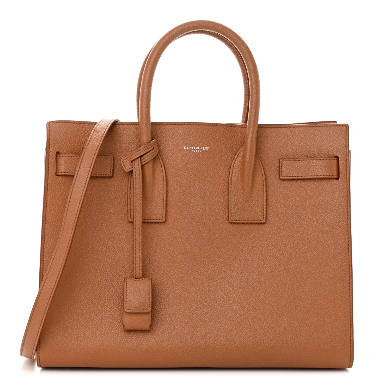 Saint Laurent Grained Calfskin Small Sac De Jour Saddle Brown 1 of 13