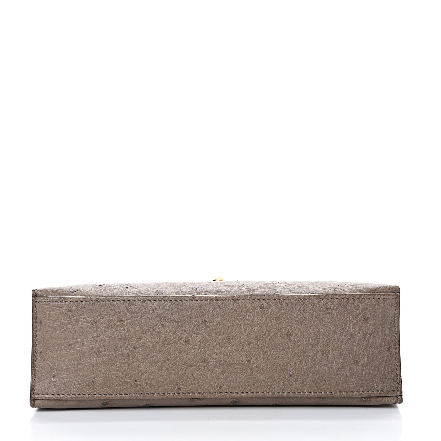 Ostrich Kelly Pochette Clutch Gris Asphalte