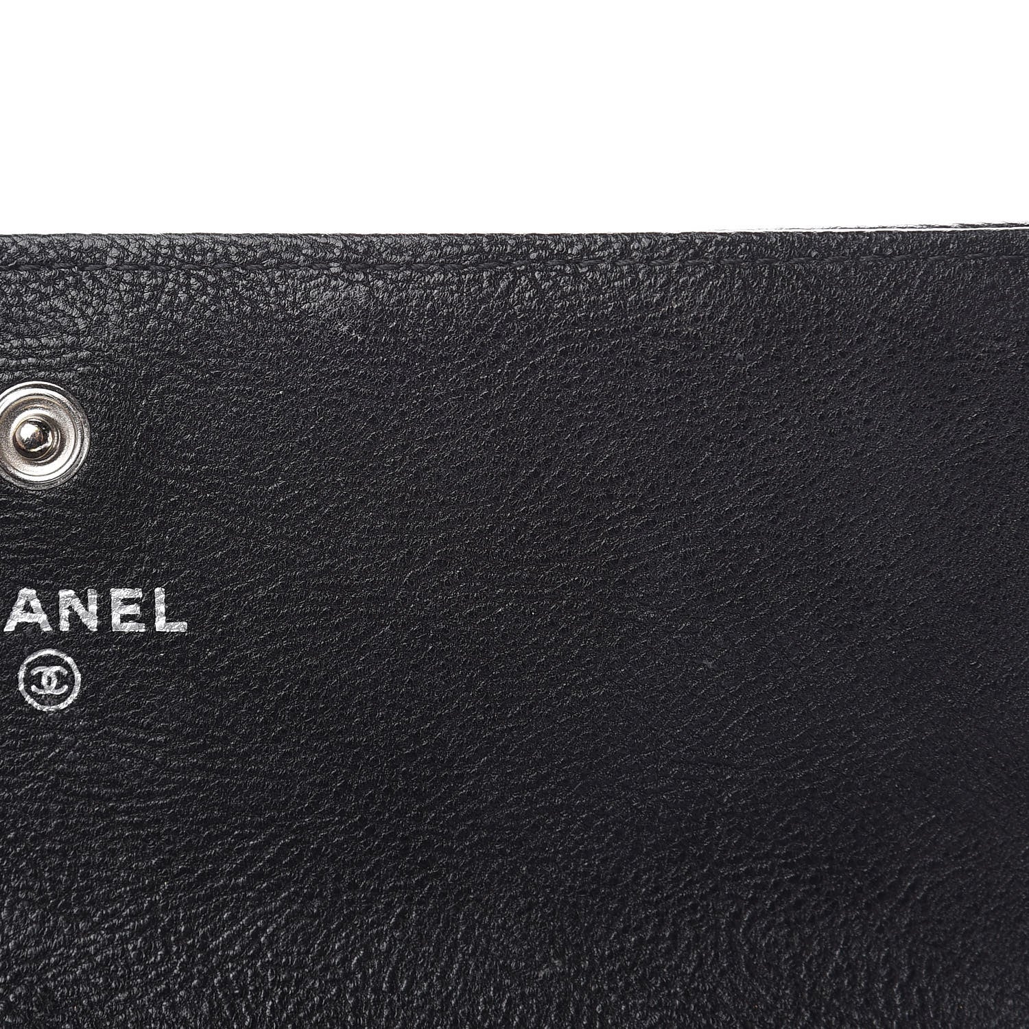 Chanel Calfskin Quilted Boy Chain Around Flap Wallet Black 9 of 11