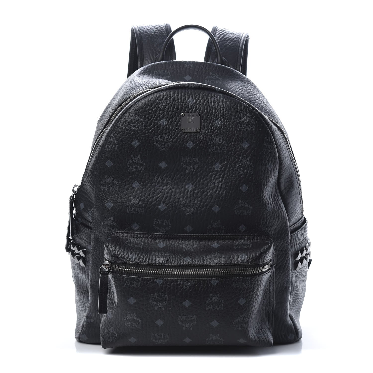MCM Visetos Medium Side Studs Stark Backpack Black 1 of 15