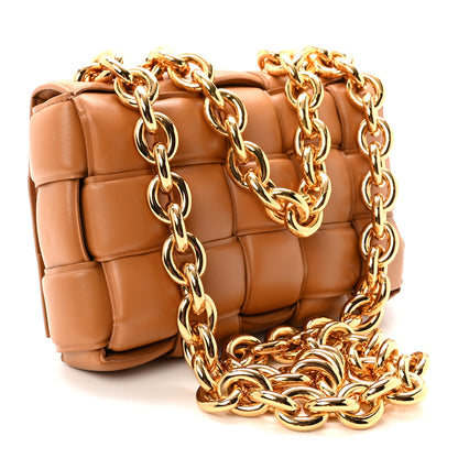 Bottega Veneta Lambskin Maxi Intreccio Padded Chain Cassette Crossbody Bag Caramel 3 of 10