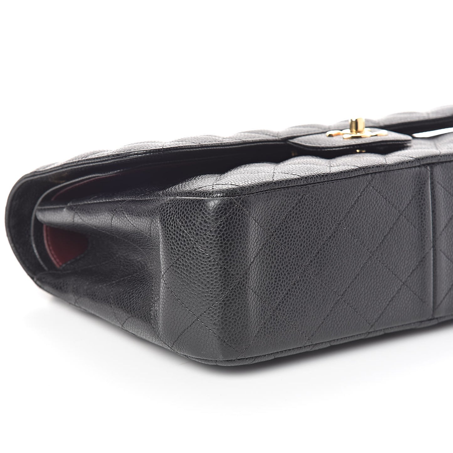Caviar Quilted Jumbo Double Flap Black