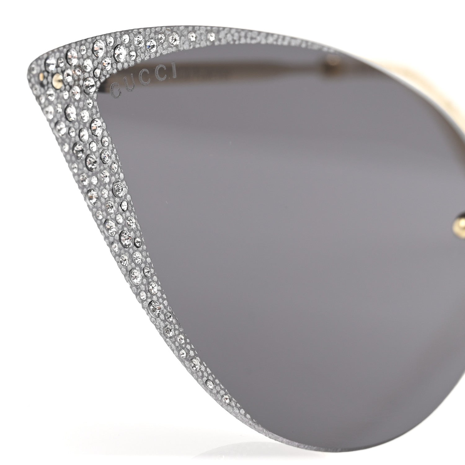 Gucci Metal Crystal Geometrical Frame Sunglasses GG0895S Silver Gold 8 of 9