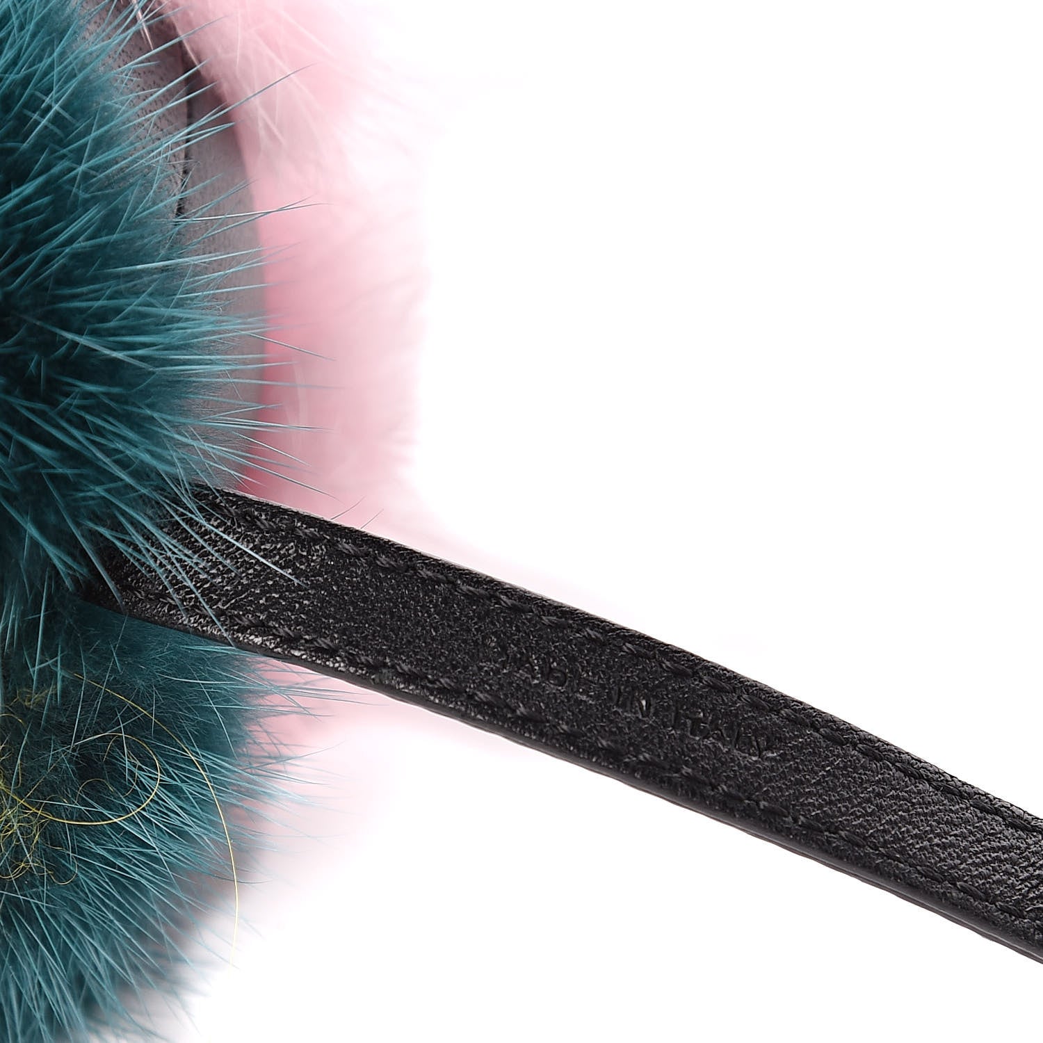 Fendi Mink Goat Fur QuTweet Jungle Bag Bug Charm Green Yellow Pink 3 of 4