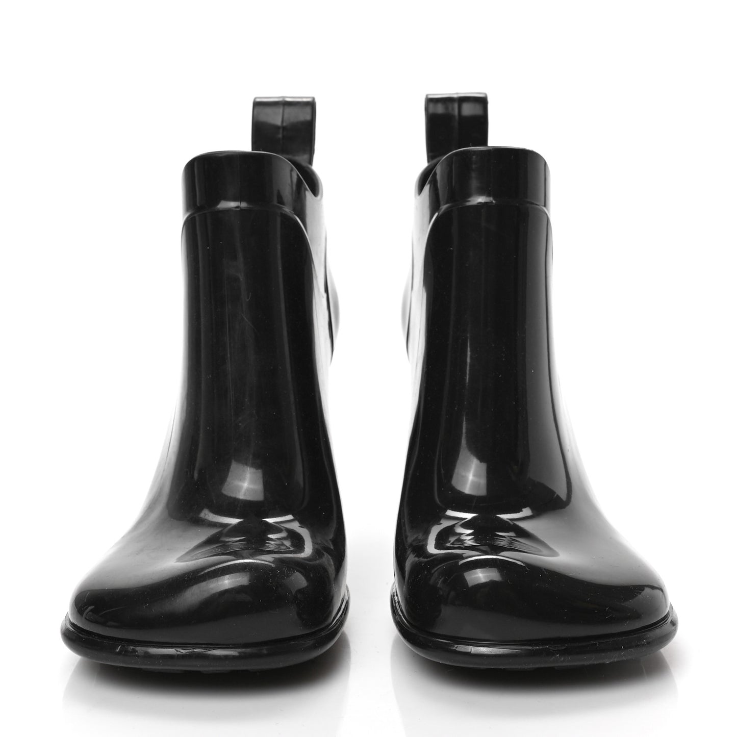 Rubber Shine Ankle Boots 36 Black