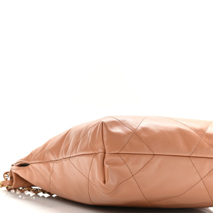 Chanel Shiny Calfskin Quilted Small Chanel 22 Camel 10 of 12