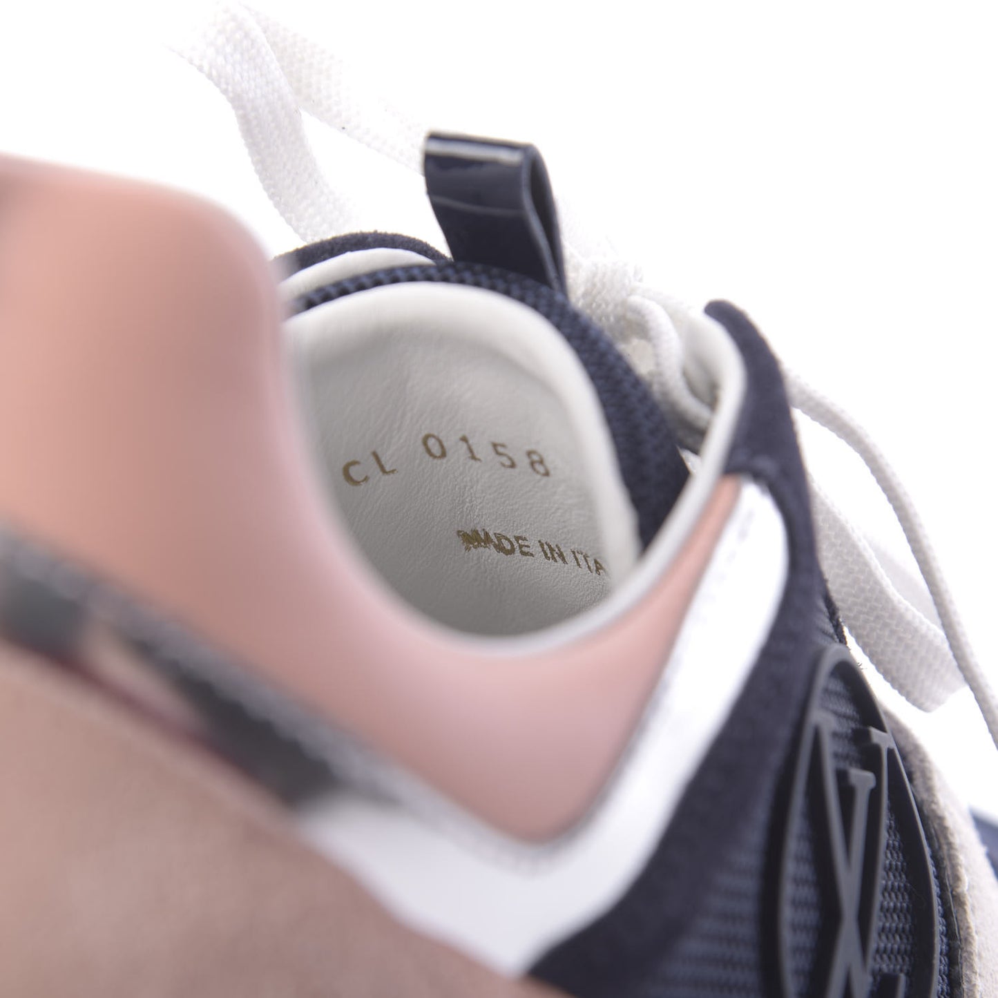 Suede Calfskin Run Away Sneakers 36 Blue Pink White
