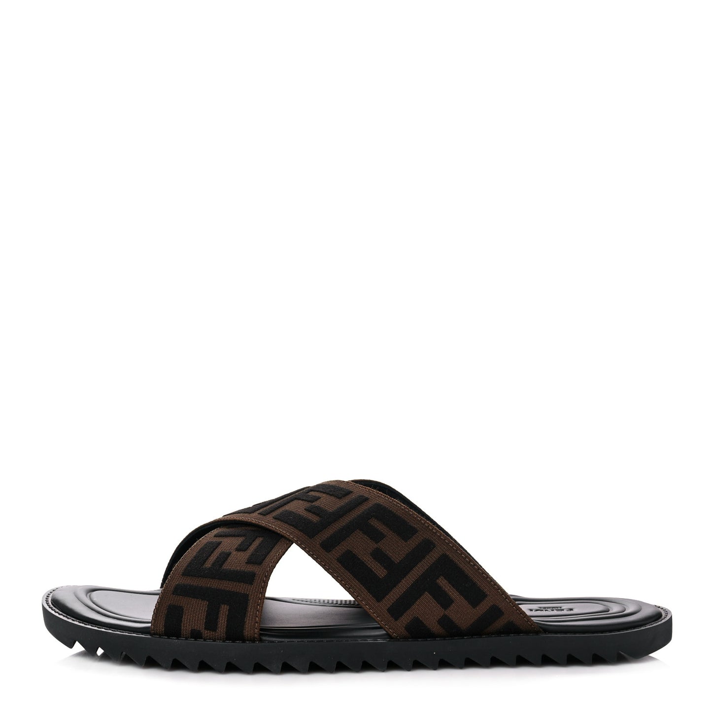 Fabric Rubber Macro FF Embroidered Mens Crisscross Slide Sandals 9 Maya Black