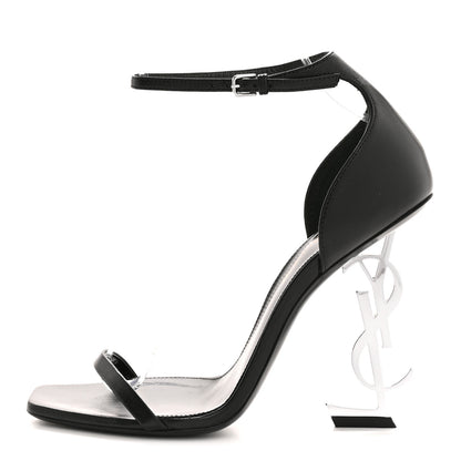 Saint Laurent Calfskin Opyum 110 Sandals 37 Black Silver 1 of 11