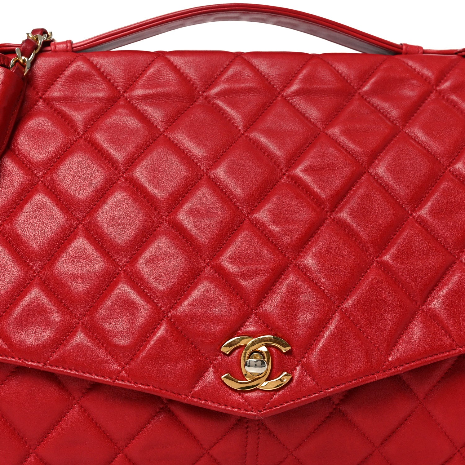 Chanel Lambskin Quilted Single Flap Red 8 of 11