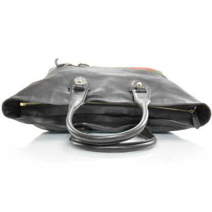 Gucci Leather Large Web Heritage Tote Dark Brown 5 of 9