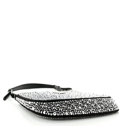 Prada Satin Crystal Cleo Adjustable Strap Shoulder Bag Metal 4 of 10