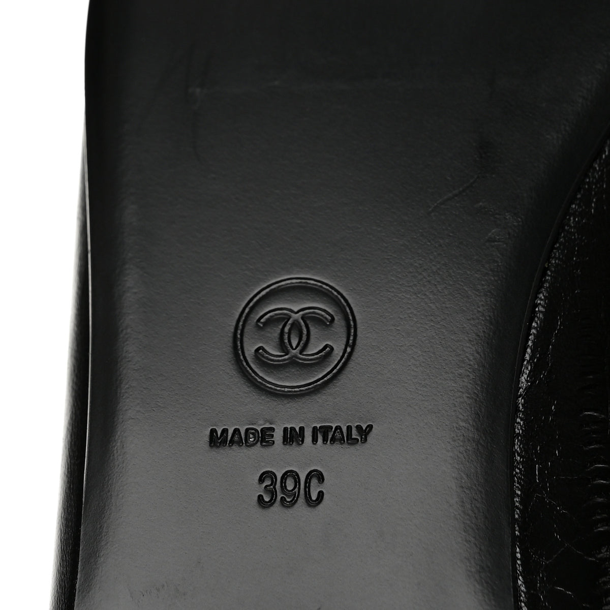 Chanel Crumpled Shiny Lambskin CC Cap Toe Ballerina Flats 39 Black White 8 of 10