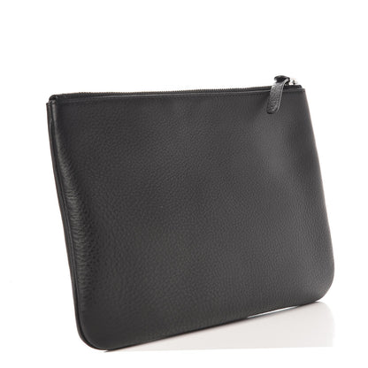 Balenciaga Calfskin Political Campaign Logo Pouch Black 3 of 7