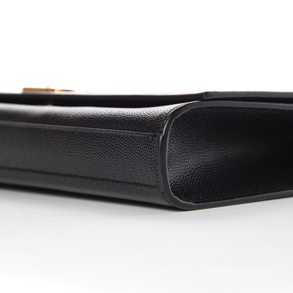 Saint Laurent Grain De Poudre Monogram Cassandre Clutch Black 6 of 9