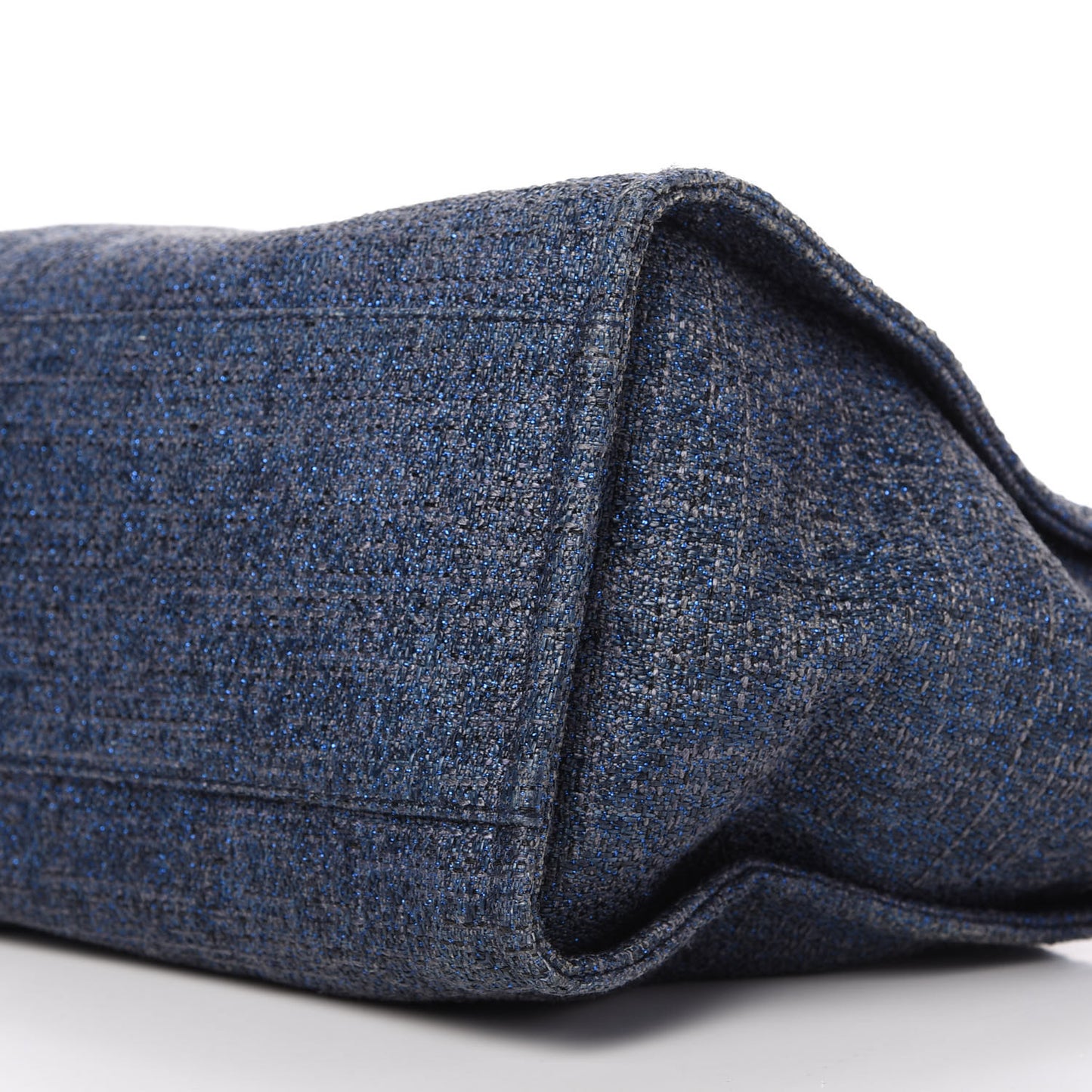 Lurex Canvas Medium Deauville Tote Navy Blue