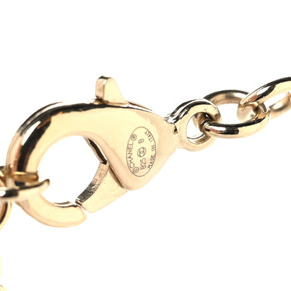 Chanel Pearl Crystal CC Heart Chain Short Necklace Gold 4 of 5