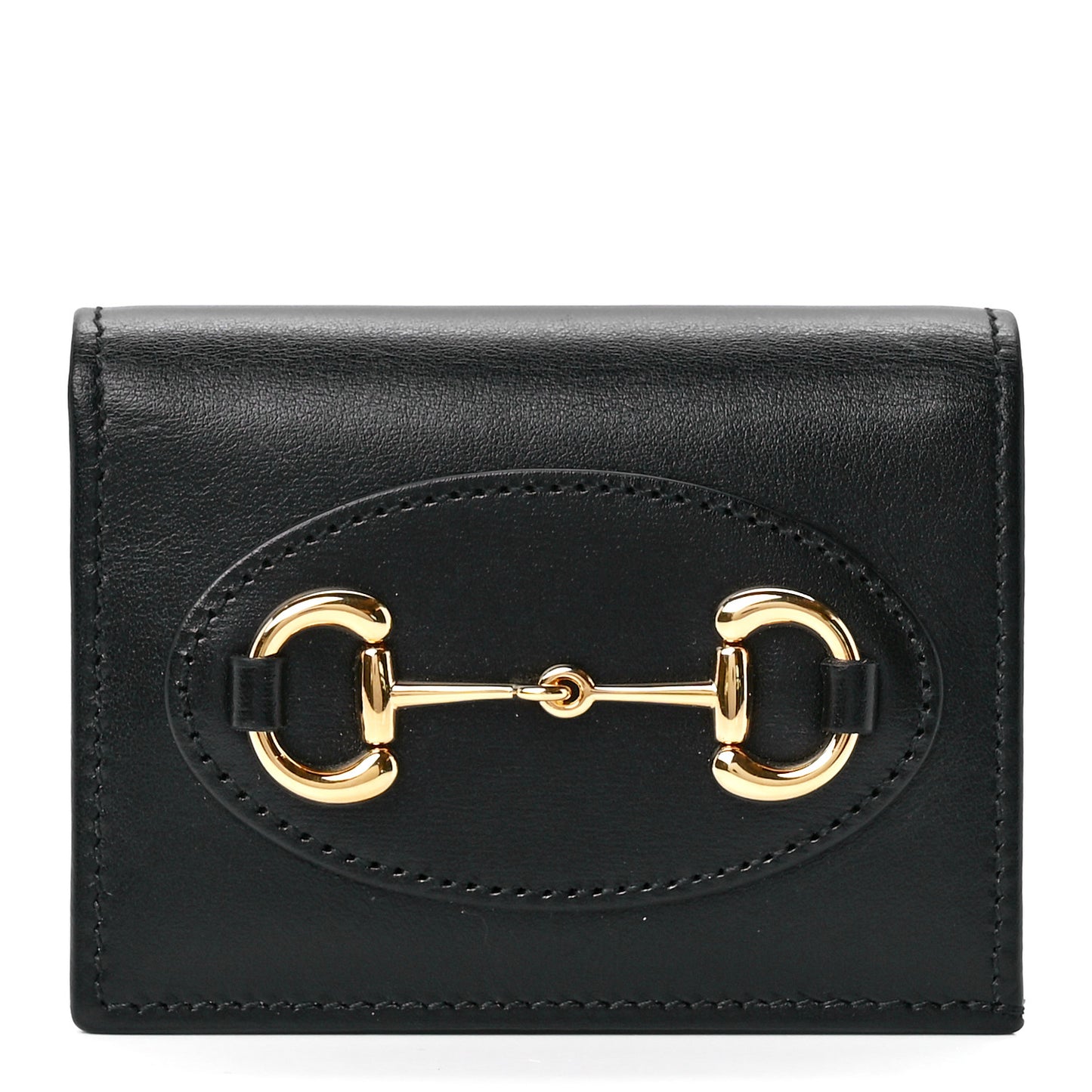 Boarded Plutone Calfskin Horsebit 1955 Card Case Wallet Black