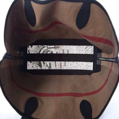 Burberry Coated Canvas Mega Check Medium Doodle Tote Black 5 of 9