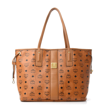 MCM Visetos Medium Liz Reversible Shopper Tote Cognac 1 of 19