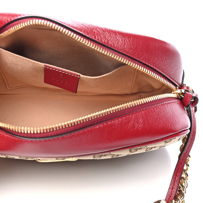 Gucci Monogram Azalea Calfskin Matelasse Diagonal Small GG Marmont Chain Shoulder Bag Beige Ebony New Cherry Red 5 of 9