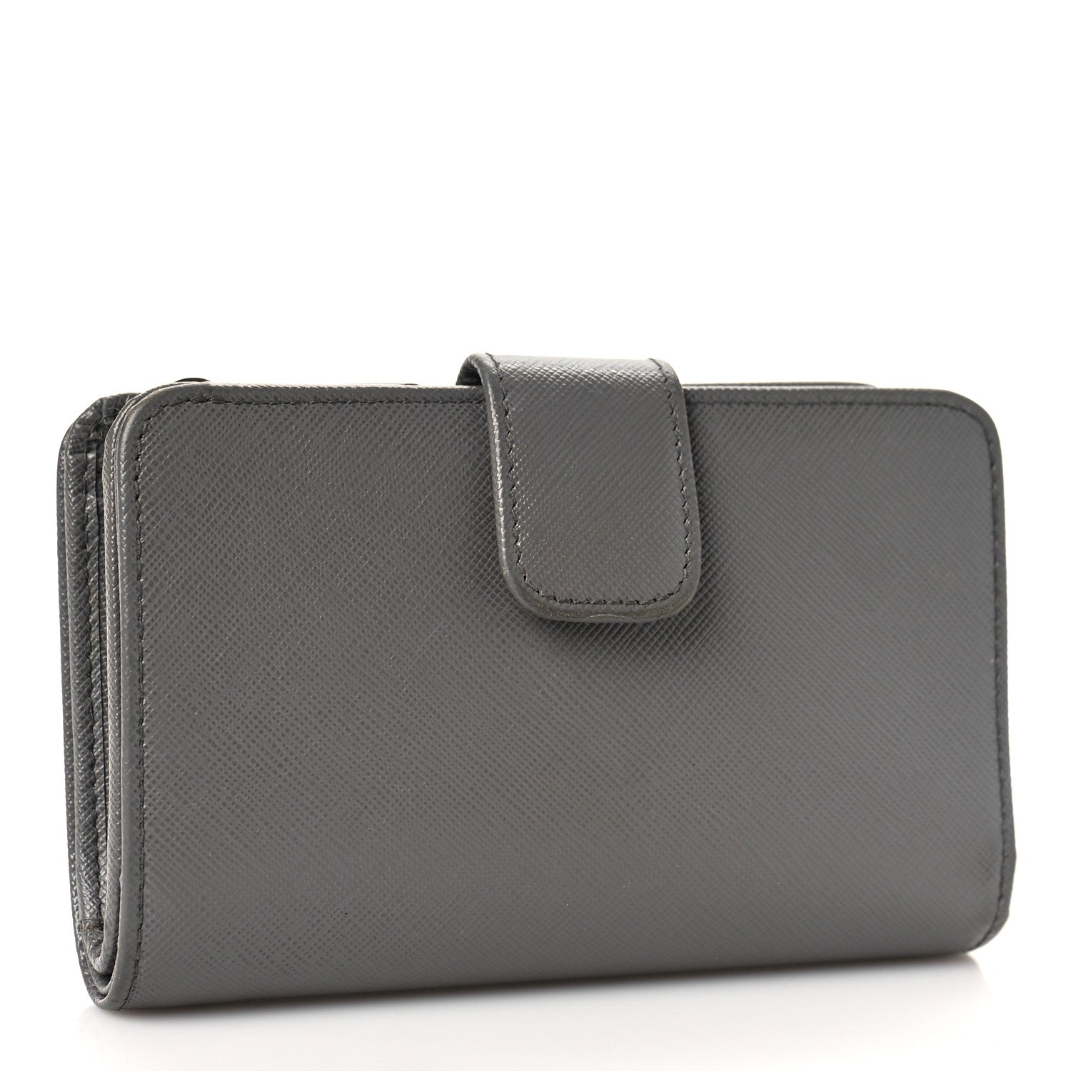 Prada Saffiano Metal Compact Wallet Marmo 3 of 11