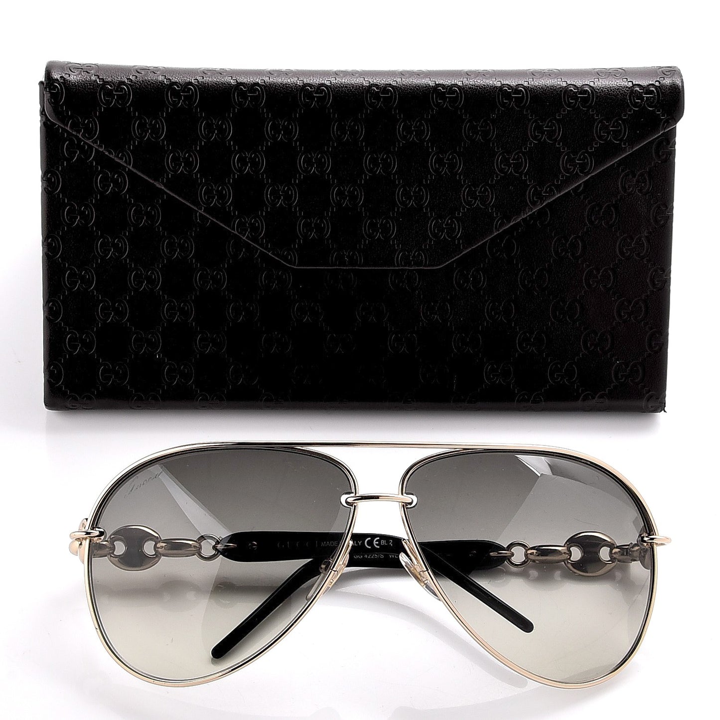 Marina Chain Aviator Sunglasses GG 4225/S Gold Black