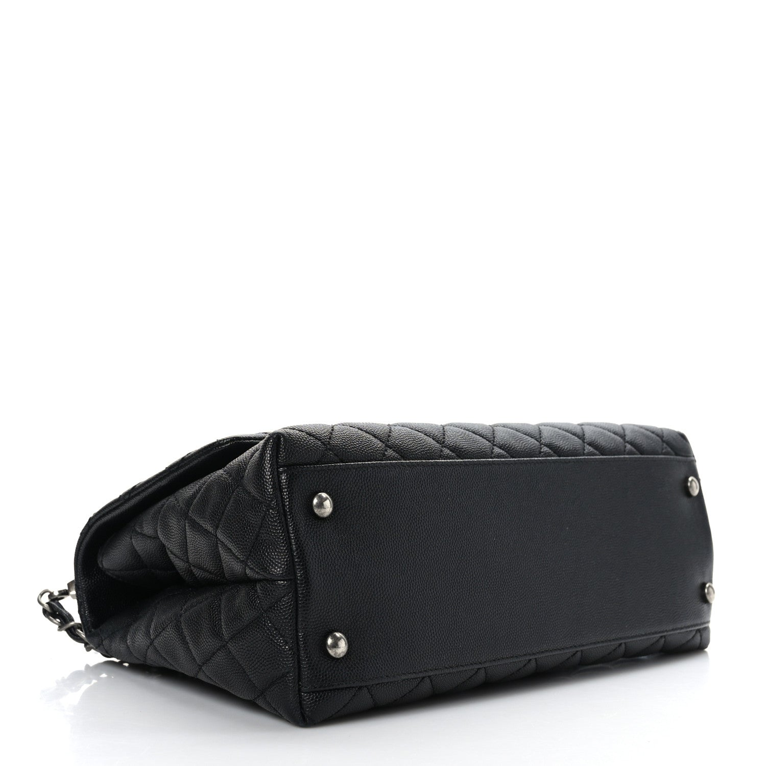 Chanel Caviar Lizard Embossed Quilted Small Coco Handle Flap Black 4 of 9