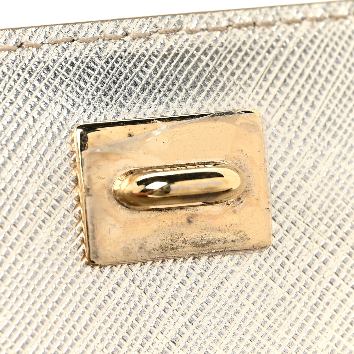 Metallic Hammered Calfskin Vara Bow Chain Flap Crossbody Silver Gold