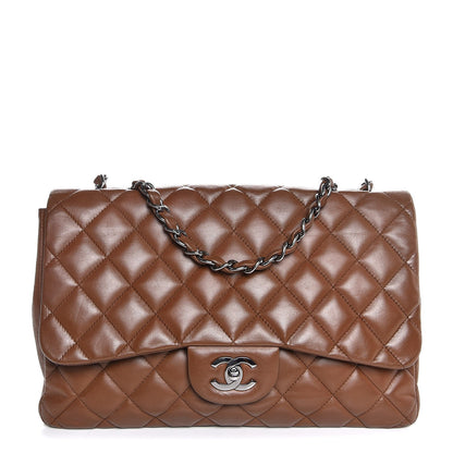 Chanel Lambskin Quilted Jumbo Single Flap Brown 1 of 7