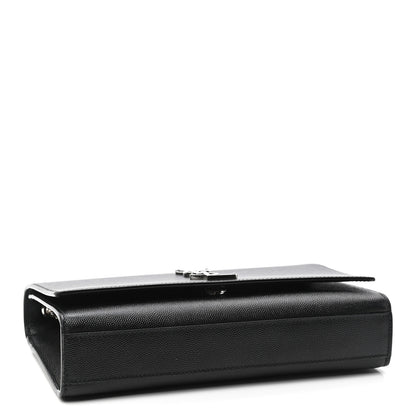 Saint Laurent Grain De Poudre Medium Classic Monogram Kate Satchel Black 4 of 9