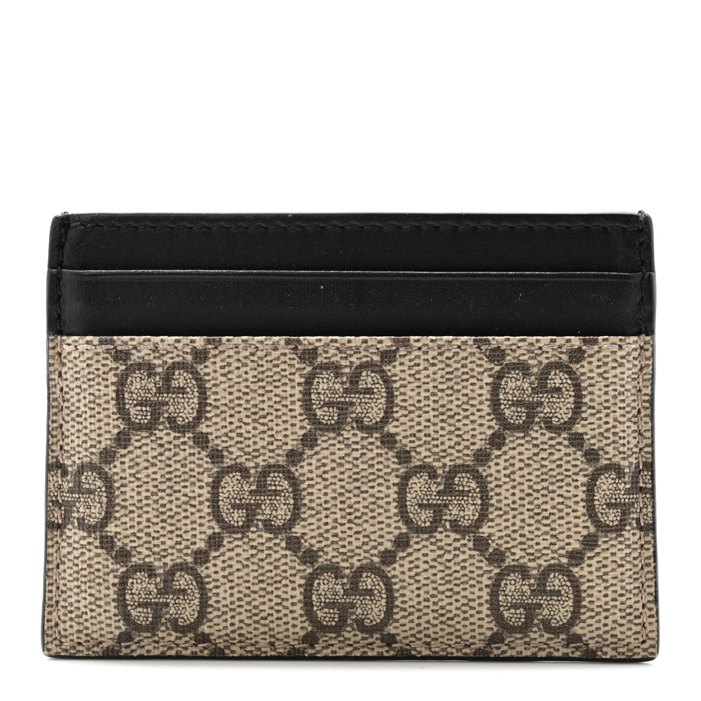 GG Supreme Monogram Calfskin Card Holder Beige Black