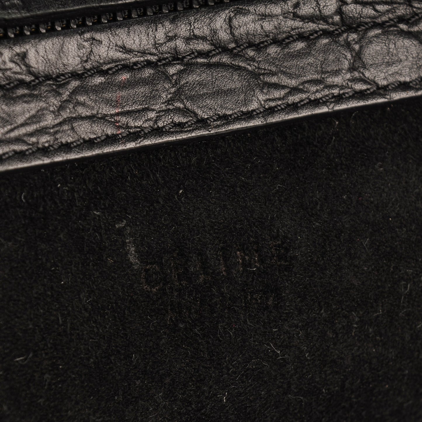 Crocodile Embossed Calfskin Medium Phantom Luggage Black