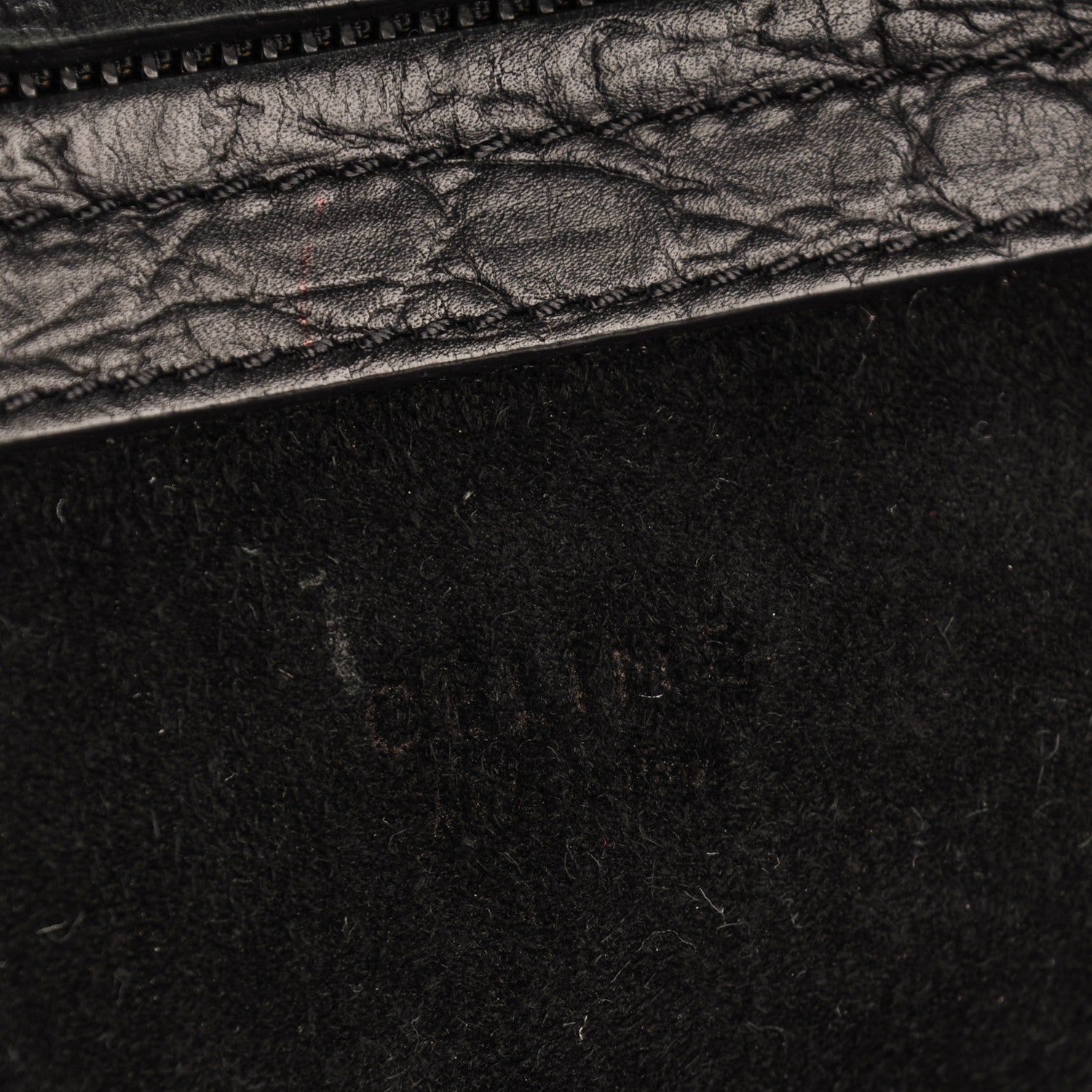 Celine Crocodile Embossed Calfskin Medium Phantom Luggage Black 6 of 13