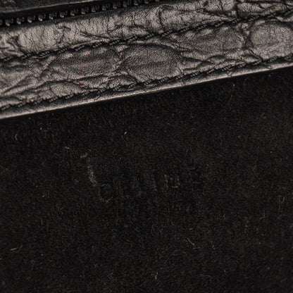 Celine Crocodile Embossed Calfskin Medium Phantom Luggage Black 6 of 13