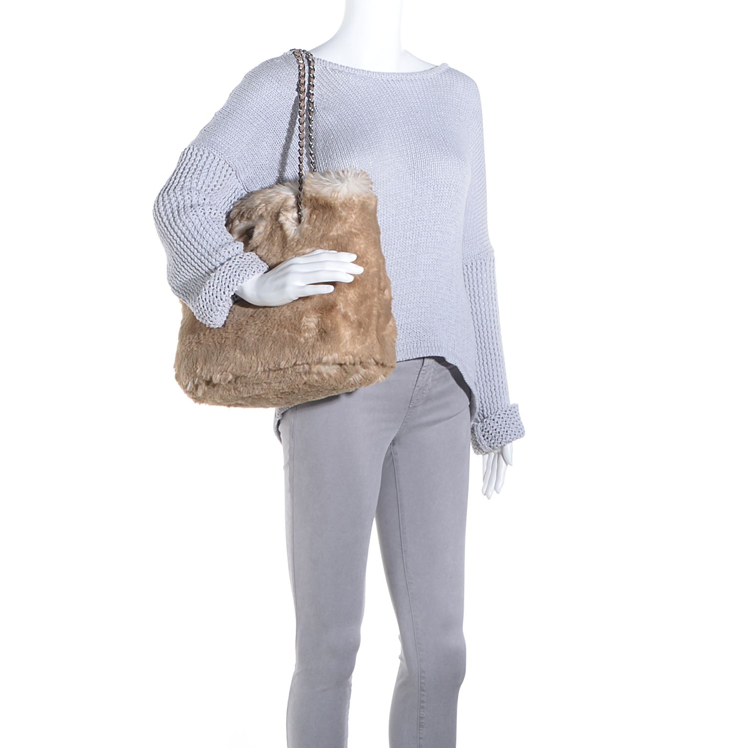 Prada Eco Lapin Faux Fur Tote Cipria 2 of 13