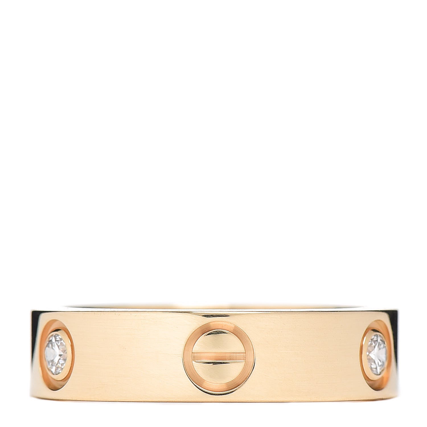 Cartier 18K Yellow Gold 3 Diamond 5.5mm LOVE Ring 58 8.5 3 of 5