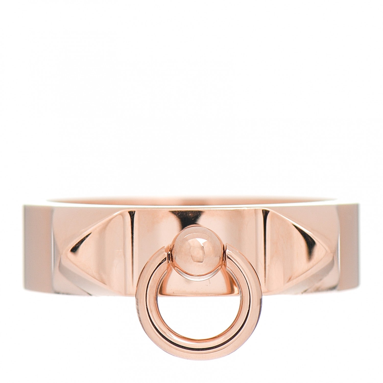 Hermes 18K Rose Gold PM Collier De Chien Ring 51 5.75 1 of 5