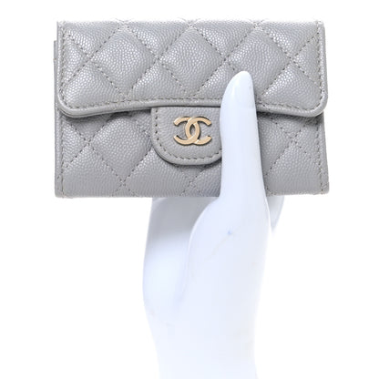 Chanel Caviar Quilted Flap Card Holder Wallet Grey 2 of 8