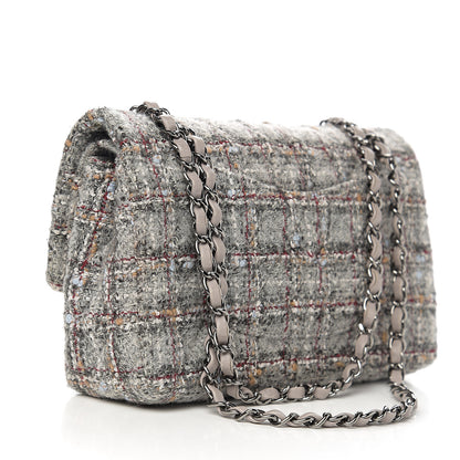 Chanel Tweed Quilted Medium Double Flap Grey Multicolor 2 of 10