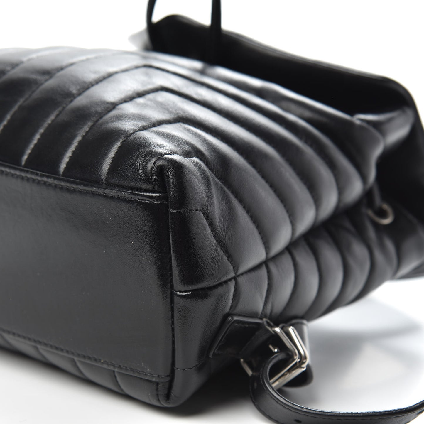 Calfskin Y Quilted Monogram Small Loulou Backpack Black